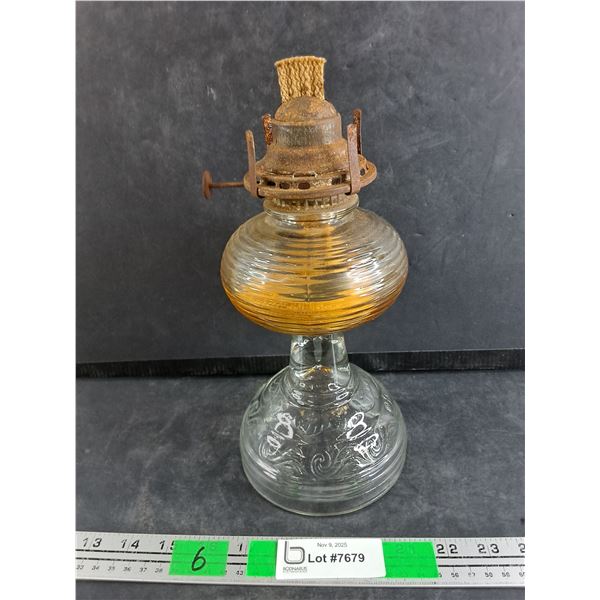 Vintage Kerosene Lamp, 10", No Shade , Cannot Ship