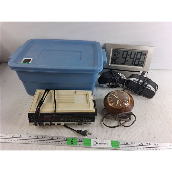 Citizen AM/FM Clock Radio & Telephone Set, Digital Calendar & Clock, Vintage Westclox Clock, Misc