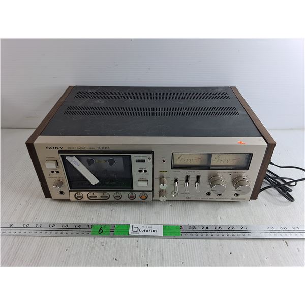 Vintage Sony TC 229SD Stereo Cassette Deck - Powers On, As Is 18" x 11" x 6", Pickup Only