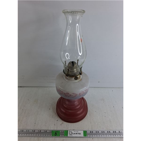 19" Kerosene Lamp with Glass Shade, Pickup Only