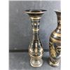 Image 2 : (2) 13" Brass Plated Metal Vases