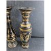 Image 3 : (2) 13" Brass Plated Metal Vases