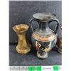 Image 2 : (2) 8" Metap Vases, 11" Handmade Ceramic Vase - Greece, Amphora