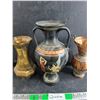 Image 4 : (2) 8" Metap Vases, 11" Handmade Ceramic Vase - Greece, Amphora