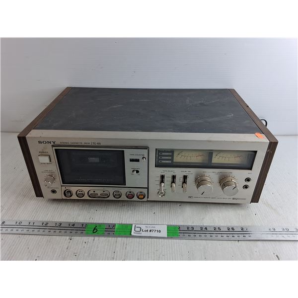 Sony TC-K6 Stereo Cassette Deck - Powers On, As Is 18" x 11" x 7", Pickup Only