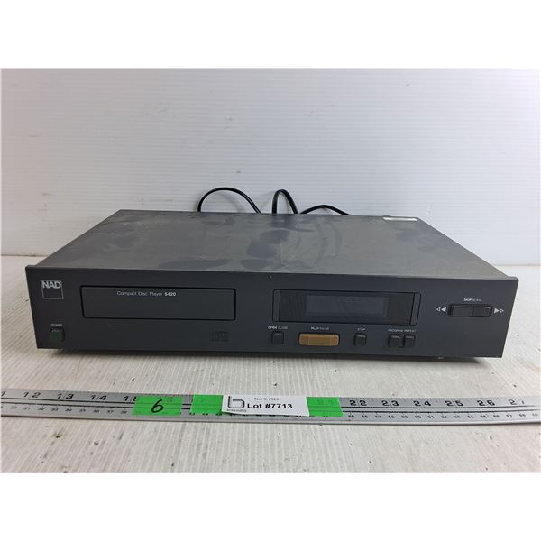 NAD Compact Disc Player - Powers On, As Is, 16" x 10" x 3"
