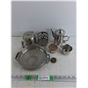 Image 1 : Decorative Holder, Shallow Handled Pan, Tea & Sugar Pots, Small Cup, Misc
