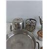 Image 2 : Decorative Holder, Shallow Handled Pan, Tea & Sugar Pots, Small Cup, Misc
