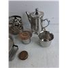 Image 4 : Decorative Holder, Shallow Handled Pan, Tea & Sugar Pots, Small Cup, Misc