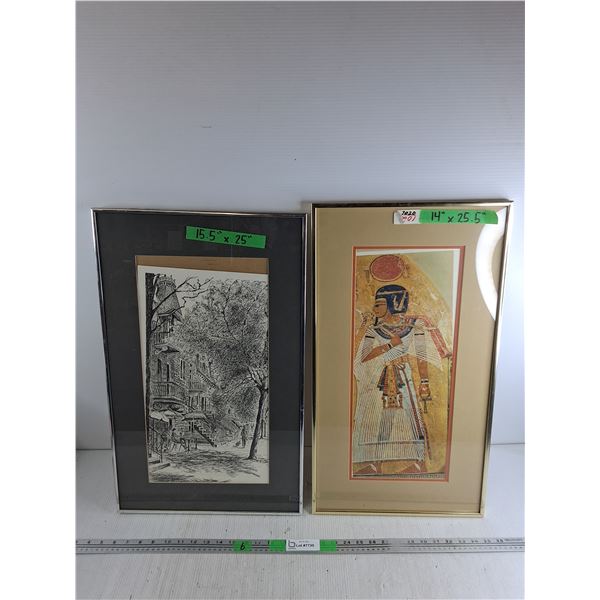 (2) Framed Wall Art Prints - Pickup Only