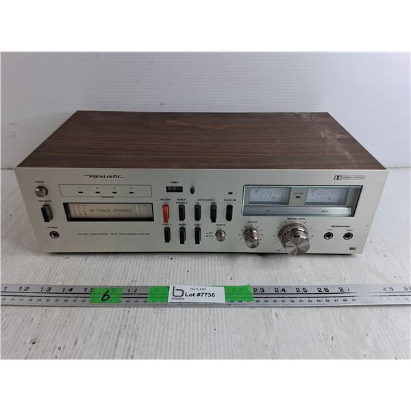 Realistic TR803 Cartridge Tape Recorder Player - Powers On, As Is 17" x 9" x 5"