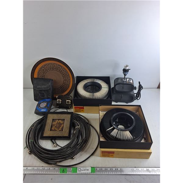 Panasonic Stereo Radio Cassette Player, Viewmaster, Desk Lamp, Kodak Slide Trays,  Misc, As Is