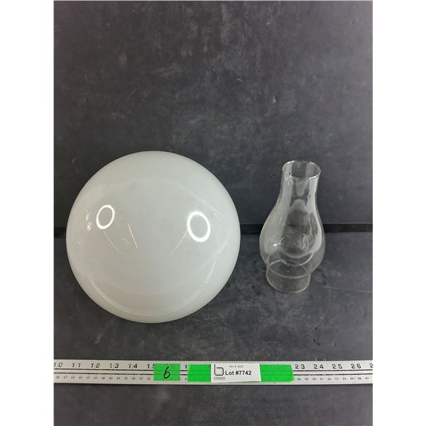 (2) Glass Lamp Shades - Cannot Ship