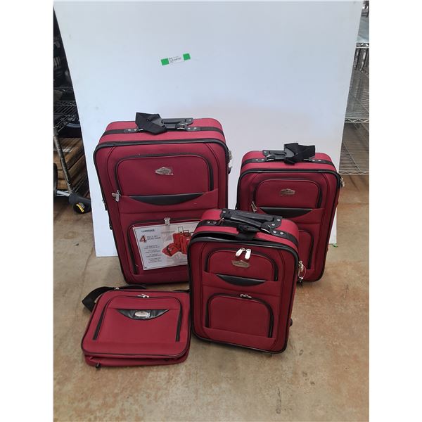 *(3)  Cambridge Suitcases 8" x 18" x 13" - 28" x 17" x 8", 15"  Shoulder Tote, Cannot Ship