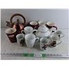 Image 1 : (2) Tea Pots, Various Mugs & Cups - Tim Hortons, Norman Rockwell, White Ceramic, Cannot Ship