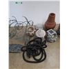 Image 3 : *Garden Lot - Plant Holders, Birdhouse, Hose, Misc, Cannot Ship