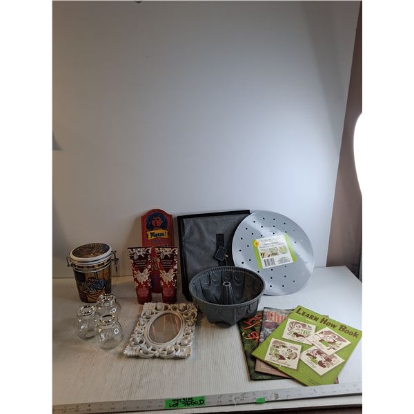 Bundle Cake Pan/ Glass Coffee Canister/ Bath N Body Works Lotion/ Misc.
