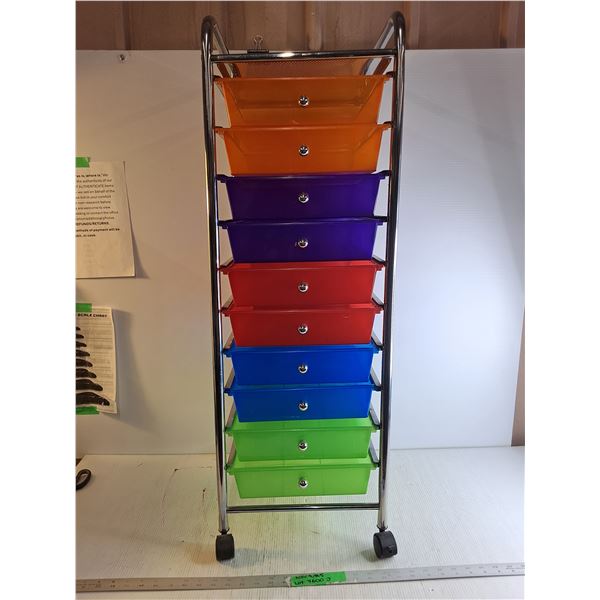 *10 Drawer Storage Unit On Wheels - 39" Tall