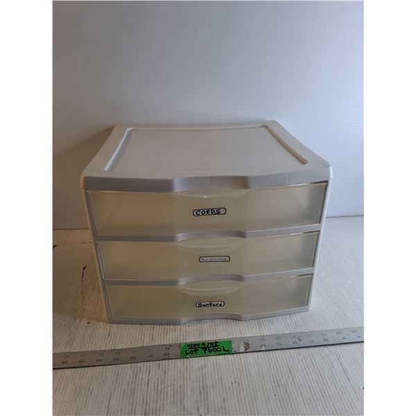 Sterlite 3 Drawer Plastic Storage Unit - 14" x 13" x 10.5"