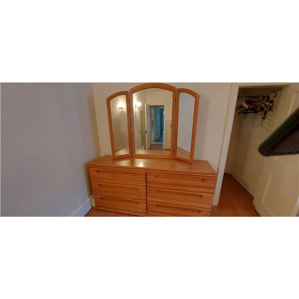 Dresser 67.5"w x 32"t x 18"d with Mirror 23.5"t x 52.5"w-Cannot Ship