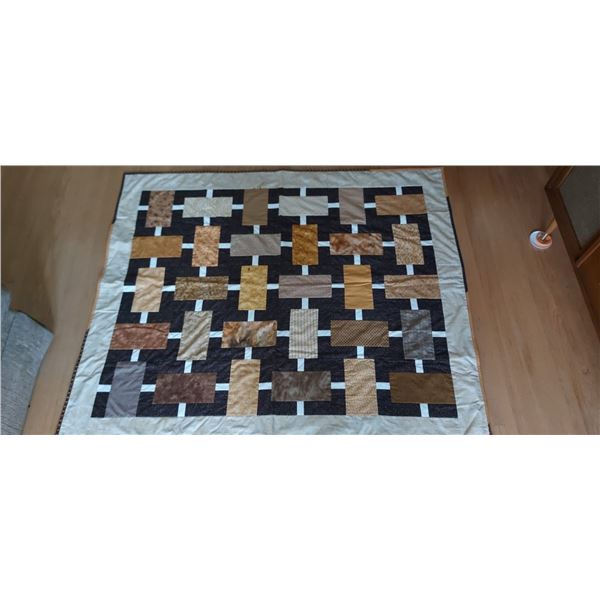 Quilted Linen (use as Tablecloth, Bedspread, etc) 60" x 51"
