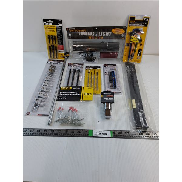 NOS Timing Light,Crow Foot Wrench Set,Socket Adapter,Color Coded Ball End Hex Set,Hex Bit Socket Set