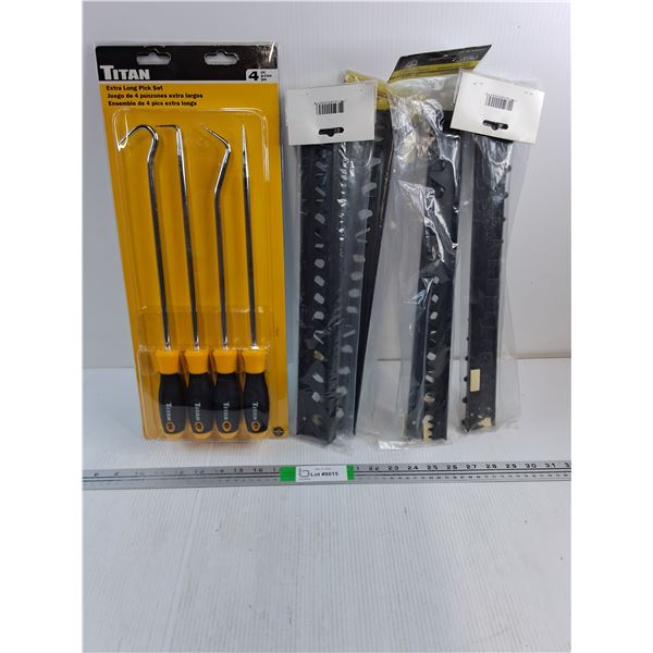 NOS Titan 4 PC. Extra Long Pick Set and (4) 20 PC. Wrench Holders
