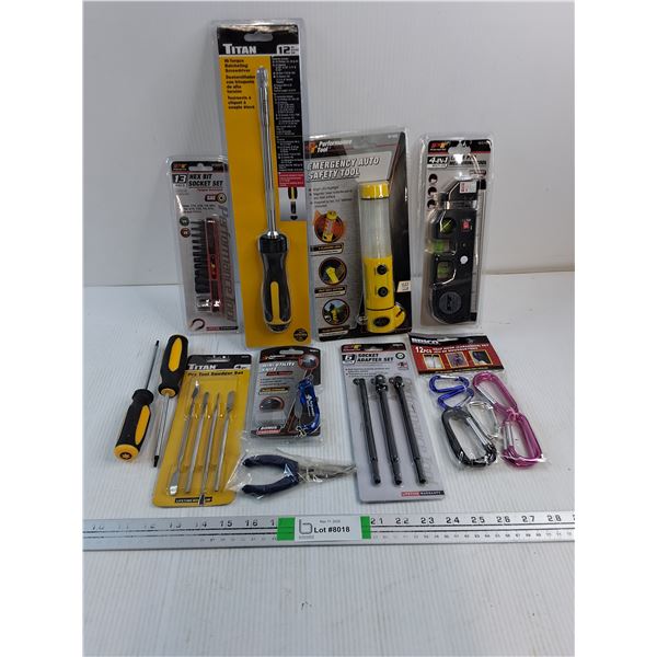 NOS Hi-Torque Ratcheting Screwdriver,Emergency Auto Tool,Laser Measuring Tool and more tools as pict