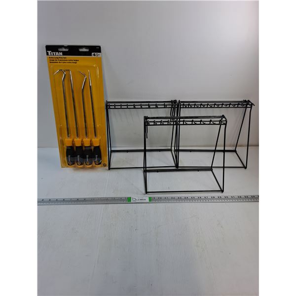 NOS Titan 4 PC. Extra Long Pick Set and (3) Metal Tool Holders