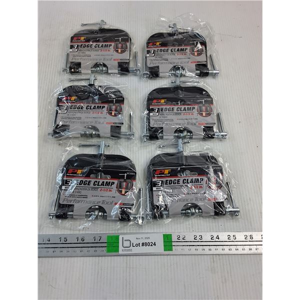 NOS (6) 3 Way Edge Clamp-2.5 Inch