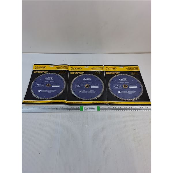 NOS (3) Can-Pro 7.25" Diamond Saw Blades