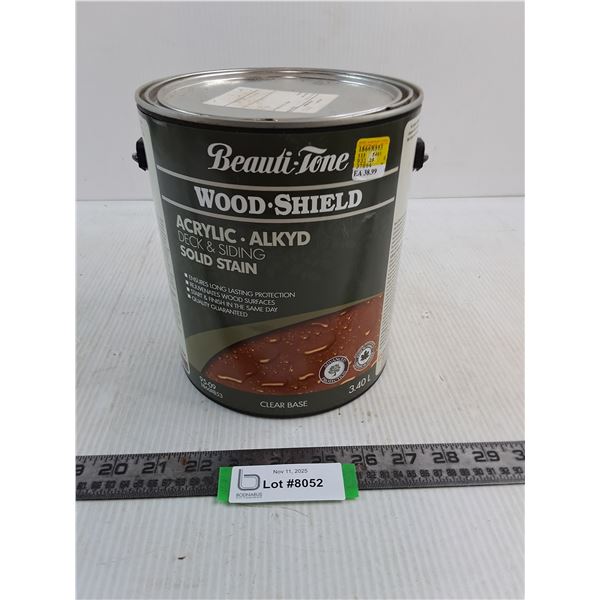 Beauti-Tone 3.4L Wood Shield Acrylic Clear Solid Stain - Cannot Ship