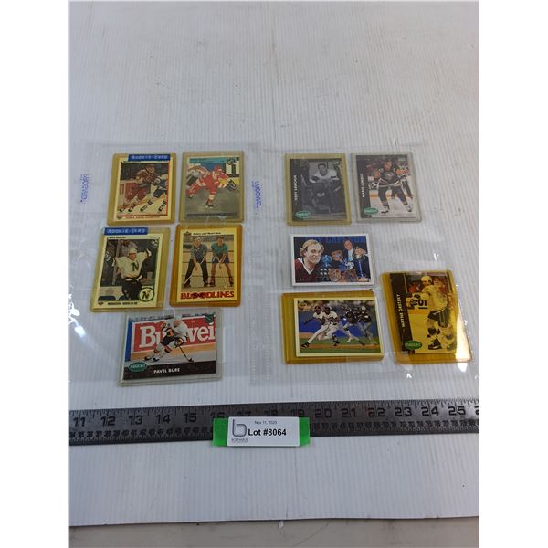 (10) Assorted Brand Collector Cards (99, 66, Bure, Modano, Lafleur) - Authenticity Not Guaranteed