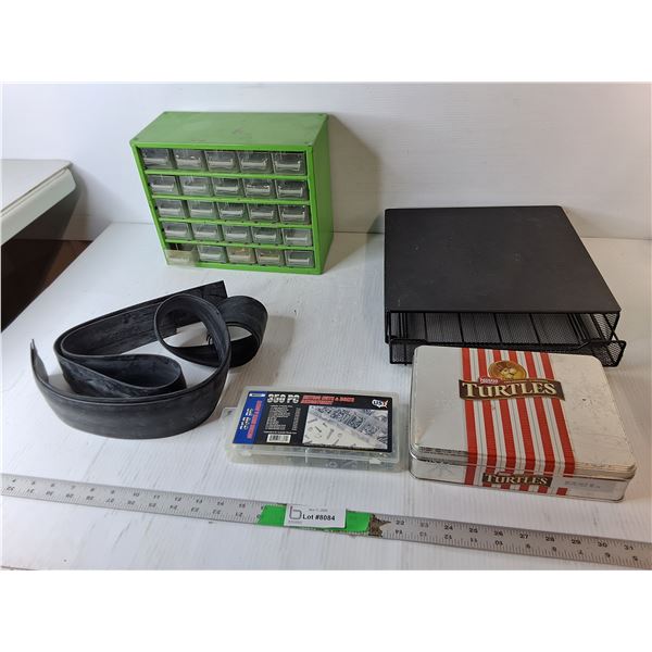 Metal Screw Sorter 12" x 5.75" x 9.75", Turtles Tin, Metric Nuts & Bolts, Misc.