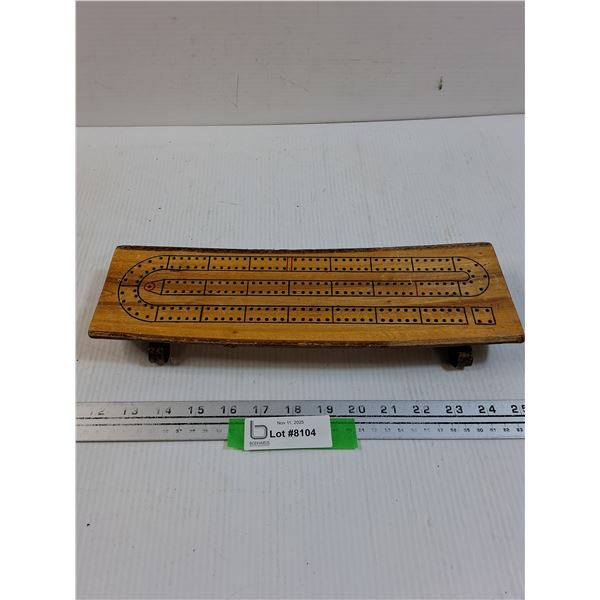 Custom Wood Carved Crib Board Game - NO Pins - 13" x 5"'