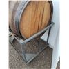 Image 2 : ** Wine Wooden Cedar Barrels on Metal Stands - Stand: 37" x 24" x 26 - CANNOT SHIP