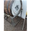 Image 2 : ** Wine Wooden Cedar Barrels on Metal Stands - Stand: 37" x 24" x 26 - CANNOT SHIP