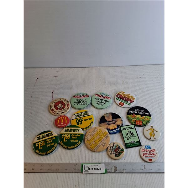 Pin Back buttons - McDonalds