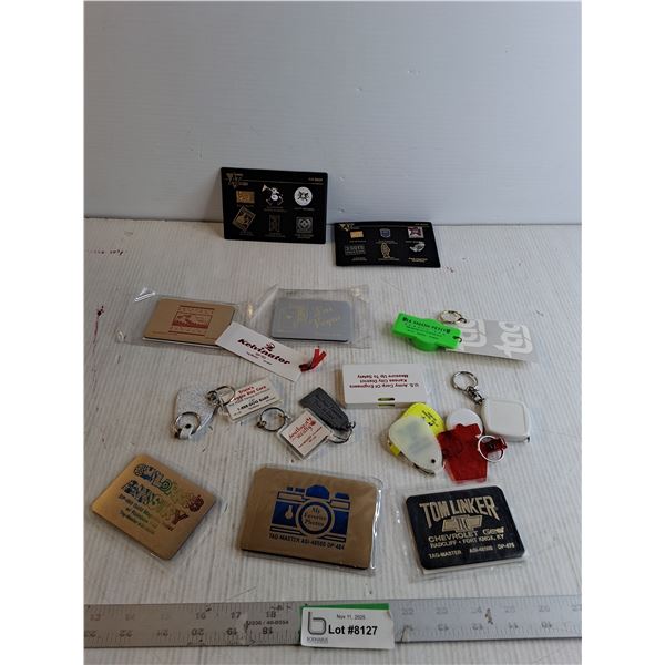 Pins/ Keychains/ Magnetic Index - Advertising