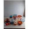 Image 3 : Black Wire Bowl 15"/ Assorted Plastic Containers