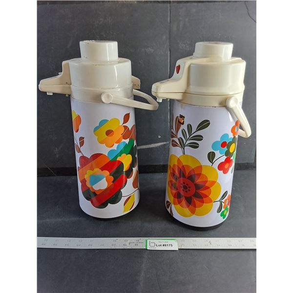 (2) Vintage Airpots (Vacuum Thermos) - Beverage Dispensers