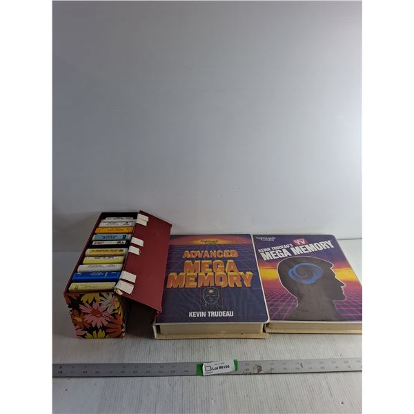(10) 8-Tracks In Floral Case/ Kevin Trudeau-Advanced Mega Memory Cassettes