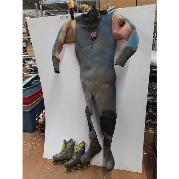 Oceaner Diving Suit/ Roller Blades (No Size On Either To Be Seen)