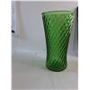 Image 5 : Green Glass Vase 10.5"/ Wilson Stationary Board/ Food Tins/ Misc.