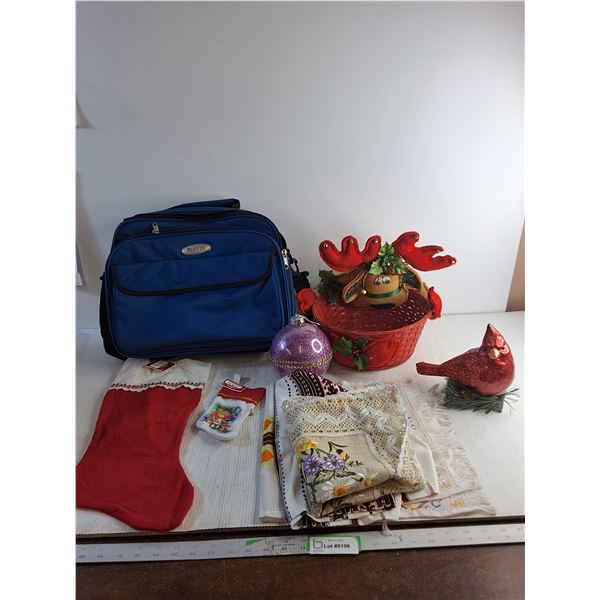 Christmas Decorations/ Embroidered Table Runners/ Lap Top Bag