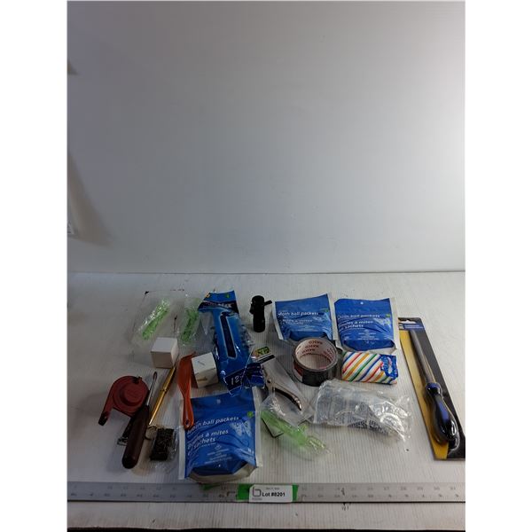 Moth Ball Packets (NIB)/ Disposable Razors (NIB)/ Duct Tape/ Misc.