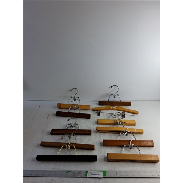 (11) Wooden Clamp Style Clothes Hangers