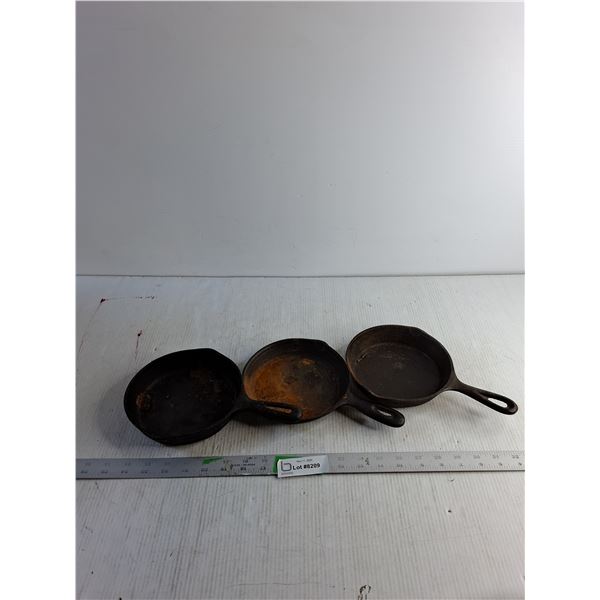 (3) 6.5" Cast Iron Frying Pans
