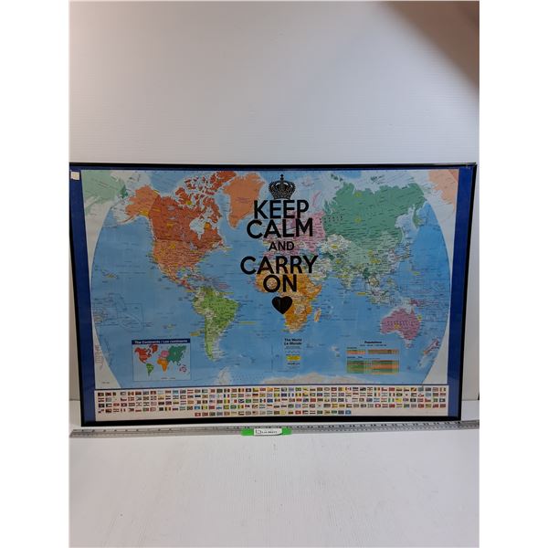 World Map in Frame - 36" x 24" - Pick-Up Preferred