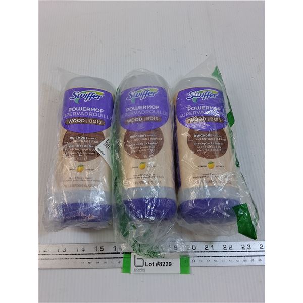 (3) Swiffer Powermop Wood Floor Cleaner - Has Contents, CANNOT SHIP